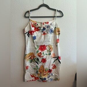 CDC Petite White Floral Summer Dress Size 12